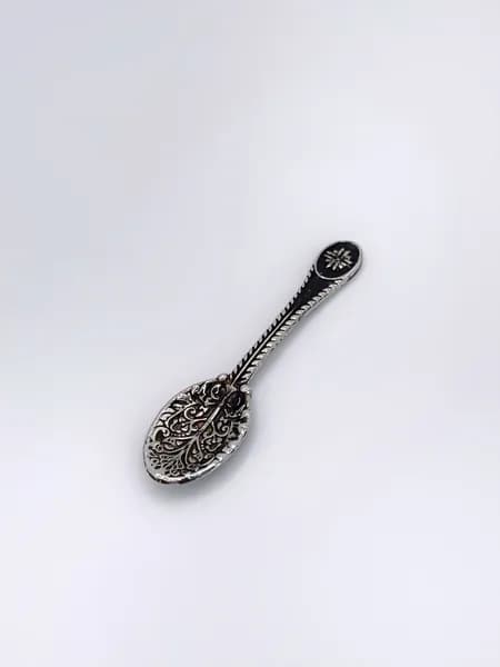 Ложка-загребушка из серебра 925 пробы, Л5 черн.