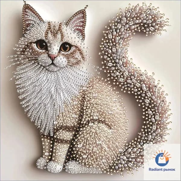 Алмазная мозаика "Кошка" Картина стразами Алмазное хобби 30х30см