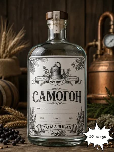 Наклейка на бутылку "Самогон"