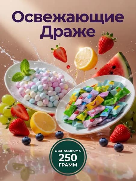 Драже с холодком. Конфеты освежающие из Китая. 250 грамм