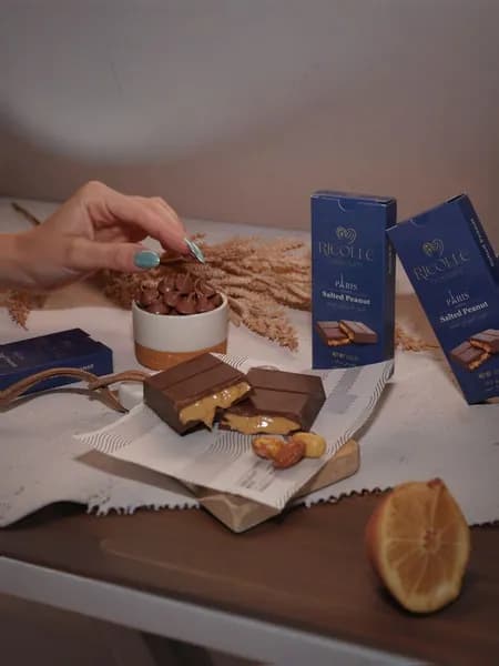 RICOLLE CHOCOLATE PARIS SERIES - SALTED PEANUT - парижская серия солёный арахис 100 г
