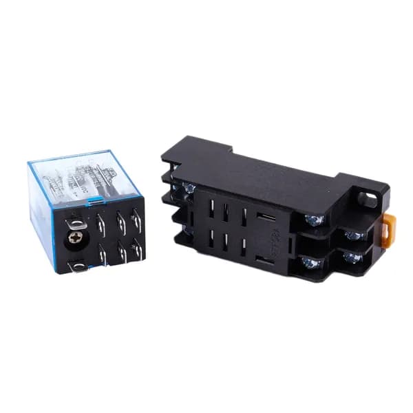 Реле питания 12V DC DPDT JQX-13F, 10A, с гнездом PTF08A