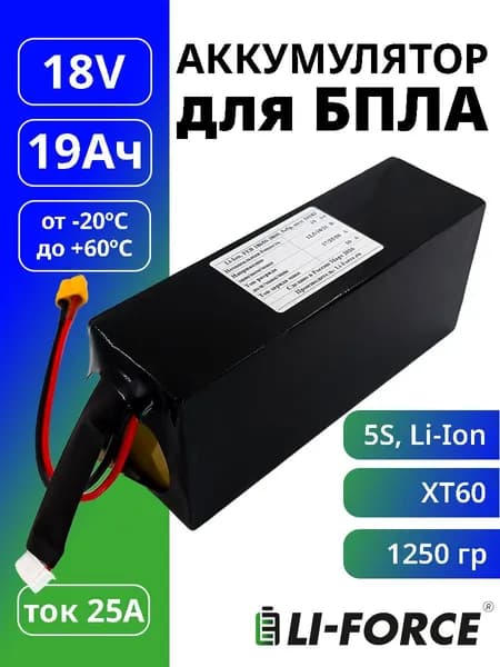 5s liion аккумулятор для FPV самолетного типа 19,0Ач 18v LF-1819-10183 (Li-Ion, 5S5P, FEB 3800, XT60)