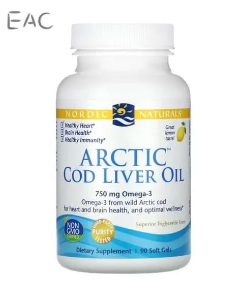 Nordic Naturals, Arctic Cod Liver Oil, масло печени арктической трески, вкус лимона, 90 таблеток
