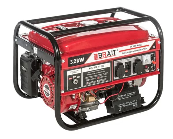 Электростанция BRAIT BR3800(E) бензиновая (220В/2х16А,12В/8.3А,2.9/3.2кВт,4-такт,7л/с,эл.старт) 39кг