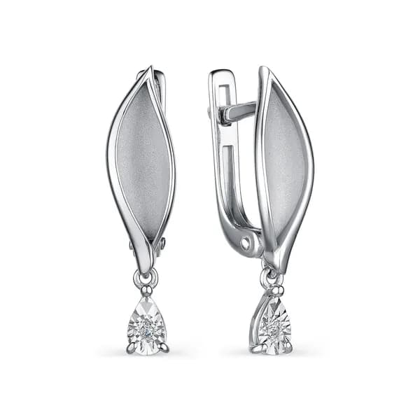 Серебряные серьги DIAMANT-ONLINE с бриллиантом 925 пробы