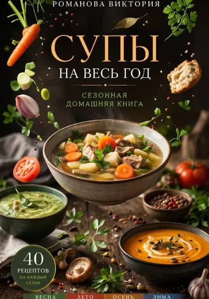 Супы на весь год: сезонная домашняя книга | Романова Виктория | Электронная книга