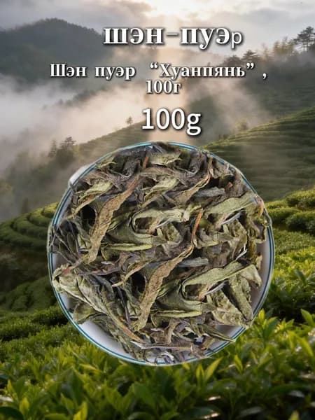 Шэн Пуэр, Биндао, Хуанцзинье (Золотые листья), Лао Хуан Пянь (Старые золотые пластины), рассыпной чай, 100 г