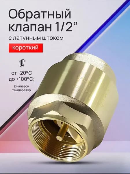 Обратный клапан с латунным штоком Europa 1/2" Vieir