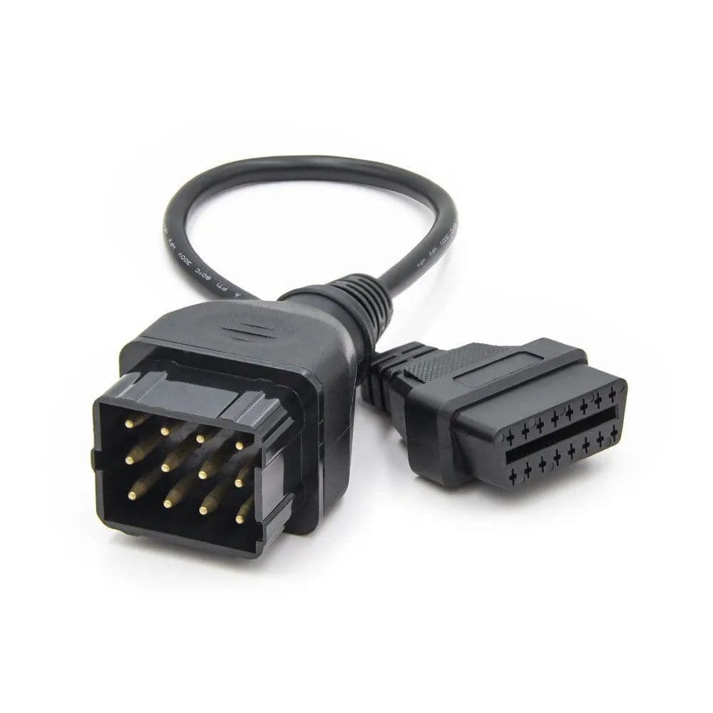 Переходник 12-pin на 16-pin OBD2 для Волги, Газели, УАЗ совместим с ELM 327, ScanMatik и Kline 409.1