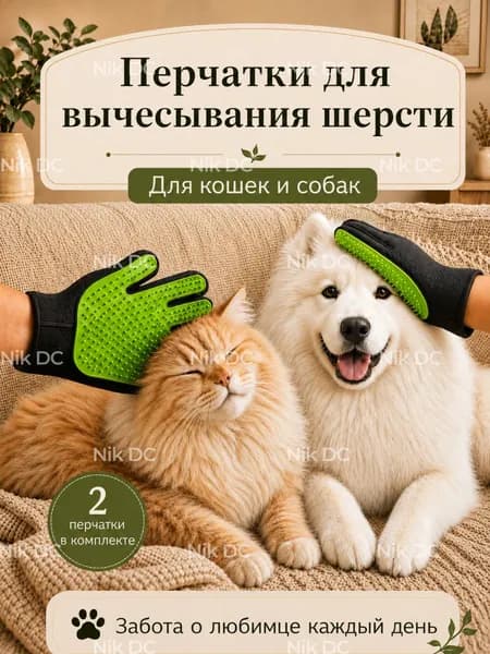 Перчатки для вычесывания шерсти