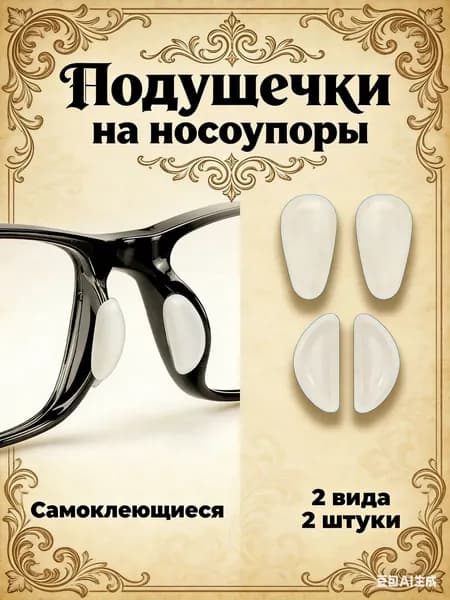 Мягкие носовые подушечки для очков с воздушной камерой. Амортизация давления, массажный эффект, идеально для ношения в течение всего дня.2 пары