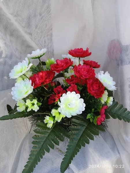корзина полянка из искусственных полевых цветов