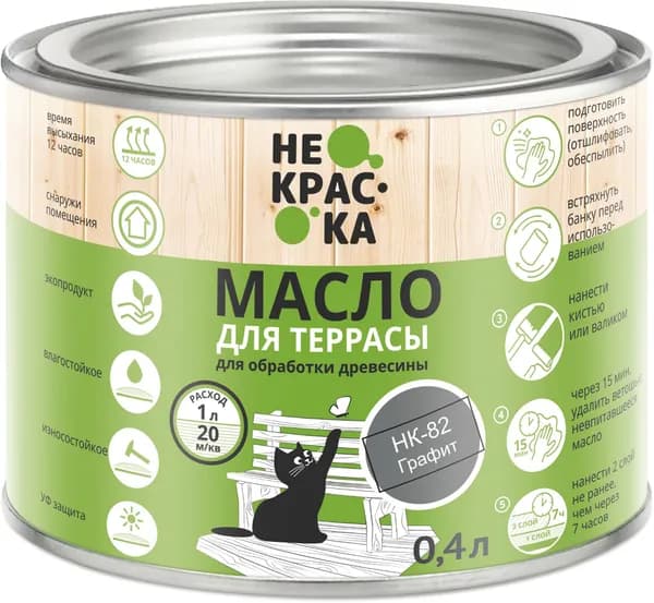 Масло для Террас Не Краска - Цвет Графит (НК-82) 0,4 л