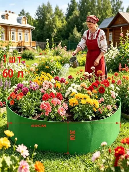 Каскад для цветов 60 л, 20 см, 1 шт, цвет темно-зеленый