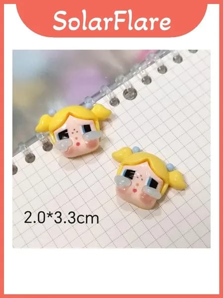 аксессуар colorful crying doll cartoon girl resin для обуви и одежды, желтый