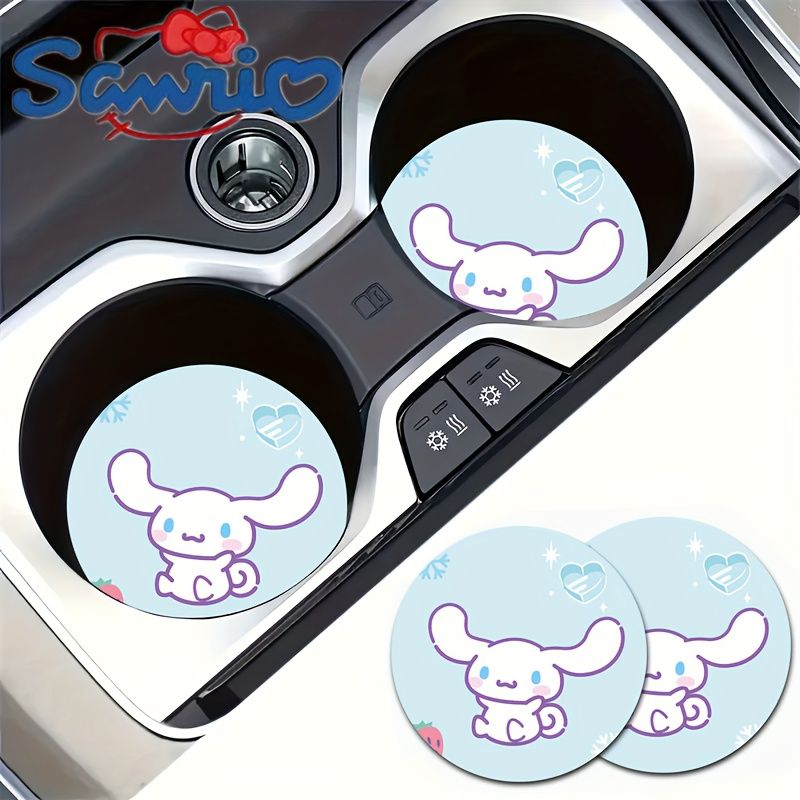 2 предмета, акриловый автомобильный подстаканник Sanrio animation с мультяшной ушастой собакой, акриловый автомобильный подстаканник, милые аксессуары для интерьера автомобиля