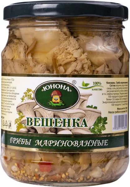 Вешенки маринованные Юнона Юнона Инвест с/б, 460 г