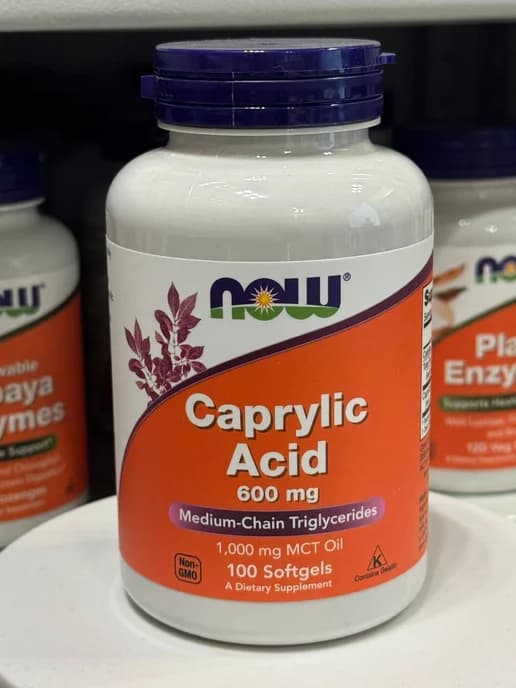 NOW Caprylic Acid 600 mg - Каприловая кислота, 100 гелевых к…
