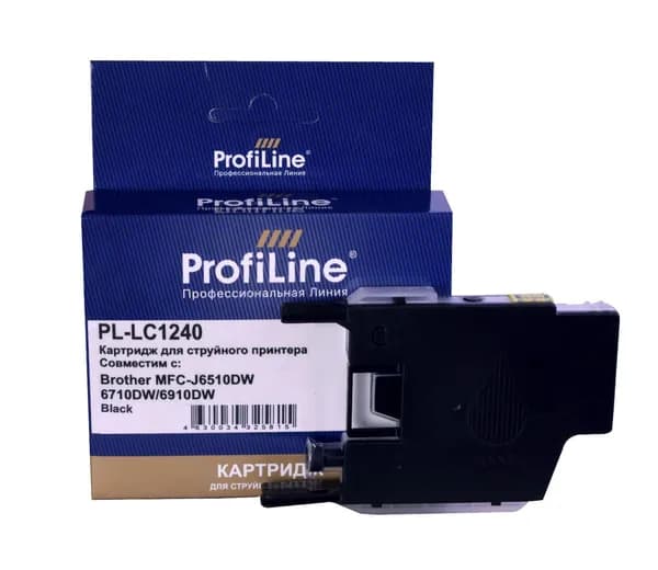 Картридж для струйного принтера LC1240BK ProfiLine для Brother DCP -145C/165C/195С/375CW/MFC-250C/290C/DCP-6690CW, цвет черный