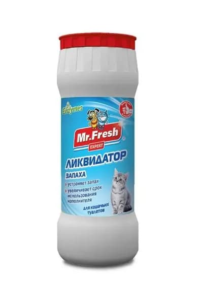 Mr.Fresh Expert 2в1 порошок ликвидатор запахов для кошачьих туалетов - 500 г