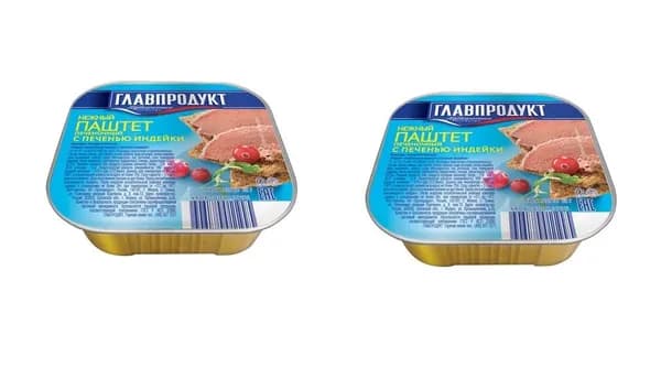 Главпродукт Паштет , Нежный из печени индейки, 95 г, 2 шт