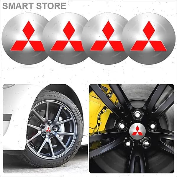4 штуки мицубиси (Mitsubishi) серебристый автомобильных колпачков для ступиц диаметром 56 мм