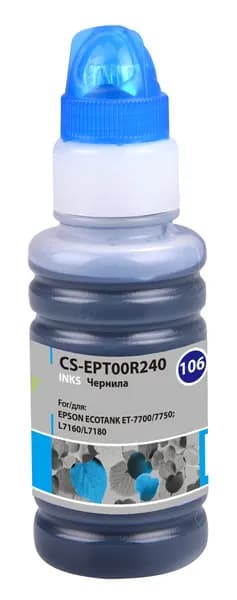 Чернила Cactus CS-EPT00R240 106C голубой, флаконов: 1, объём 70мл, для Epson L7160/L7180