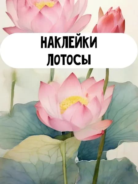 Набор наклеек стикеров Лотосы 16 штук
