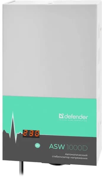 Стабилизатор напряжения Defender 600Вт 1000ВА белый (ASW 1000D)