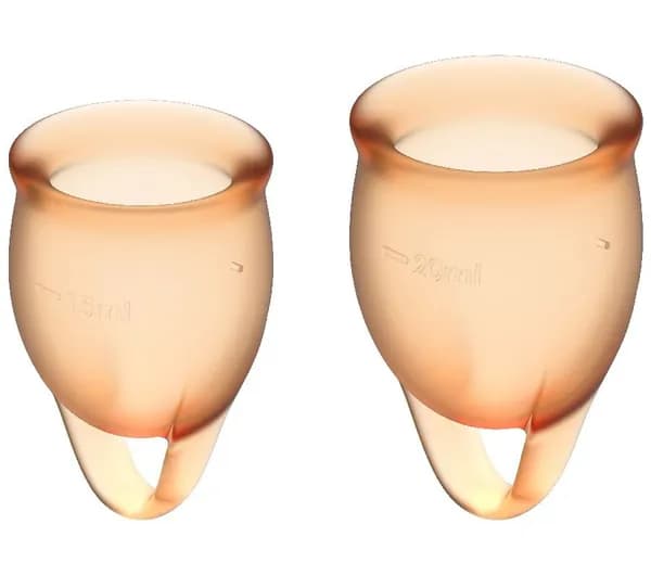 Набор менструальных чаш с хвостиком-петелькой Feel Сonfident Menstrual Cup Orange