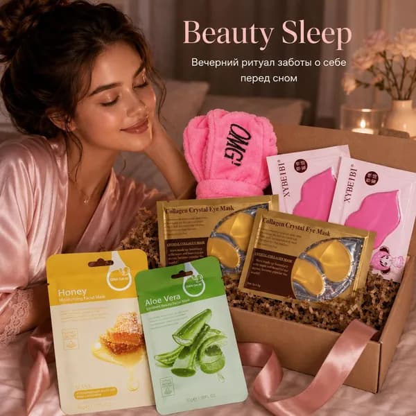Подарочный набор уходовой косметики Beauty Sleep, вечерний SPA-бокс для лица, 7 предметов