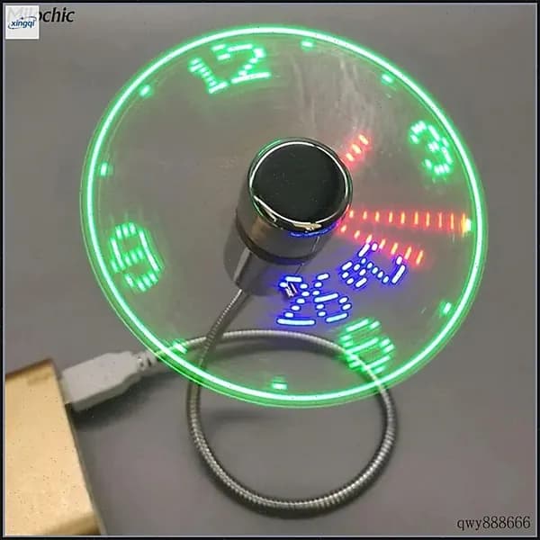 Настольный вентилятор USB-вентилятор с реальной температурой по часам, бесшумный и долговечный, небольшой вентилятор для студенческой столешницы, разноцветный