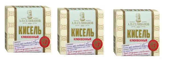 А.П.Селиванов Кисель №7 клюква , брикет 200г,3 шт