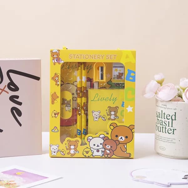 Подарочный набор канцелярских товаров Sanrio 6 в 1, школьный набор для девочек с аниме персонажами