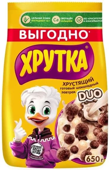Готовый завтрак Хрутка Duo Шоколадный обогащенный кальцием 650г
