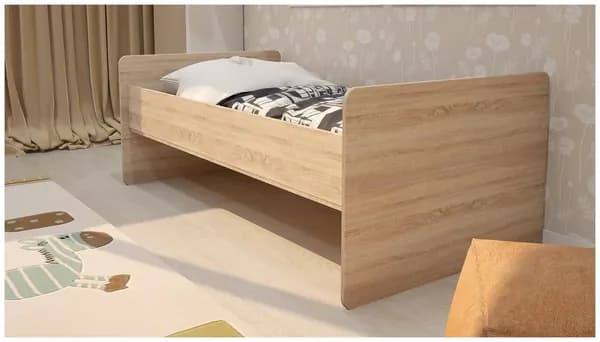 Кровать Умка К-001 Дуб Сонома ЛДСП с настилом, 1632х700х900 (1600х800), ИНТЕРЬЕР-ЦЕНТР