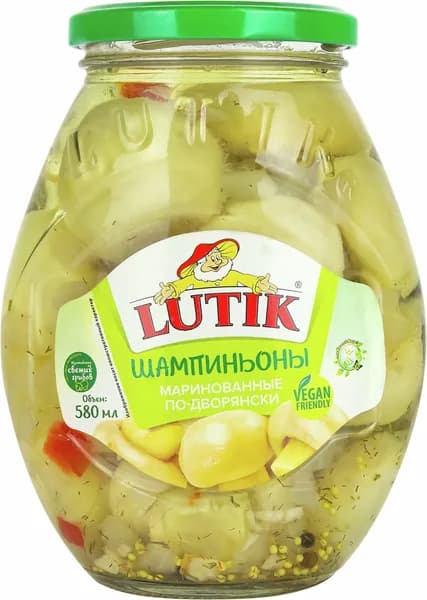 Lutik Шампиньоны маринованные по-дворянски, 580мл