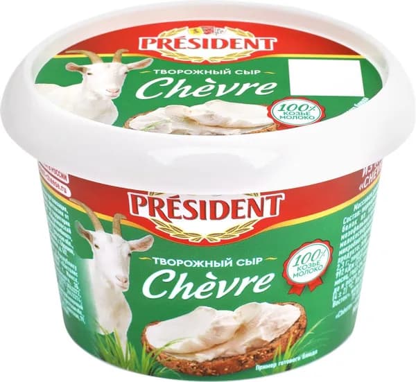Сыр творожный PRESIDENT Chevre из козьего молока 65%, без змж, 140г 2 шт.