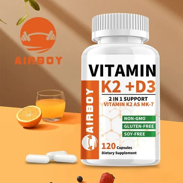 Биологически активная добавка AIRBOY с витаминами K2 и D3 - способствует усвоению кальция, укреплению костей, иммунной системы и сердца