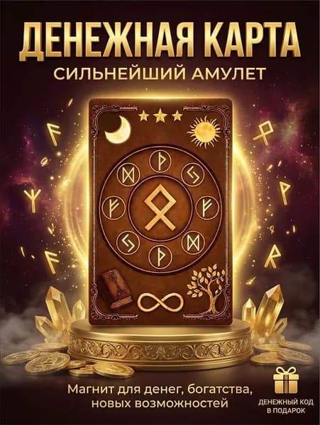 Денежная карта-талисман "Рунический круг богатства"