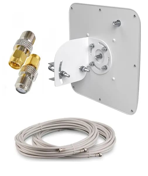 Антенна Flat Combi 15F MiMo с кабелем 2шт по 5м + 2шт F-SMA-male, частоты 1700-2700МГц, усиление до 15dBi