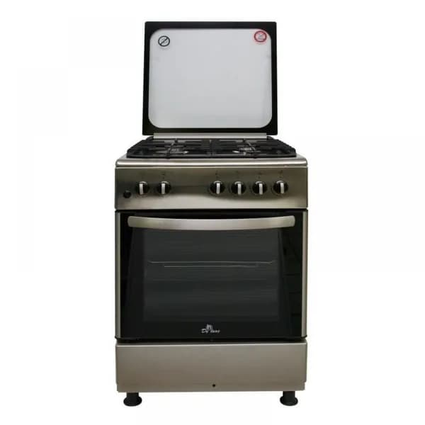 de luxe 606040.24-000г Плита газовая 606040.24-000 ГКР (ЧР) нержавеющая сталь, конфорок 4 шт, духовка 64 л, 60 см x 85 см x 60 см