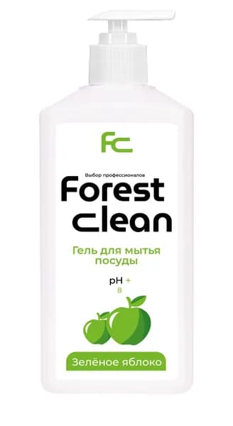 Forest clean Гель для мытья посуды "Зеленое Яблоко" с дозатором 1л