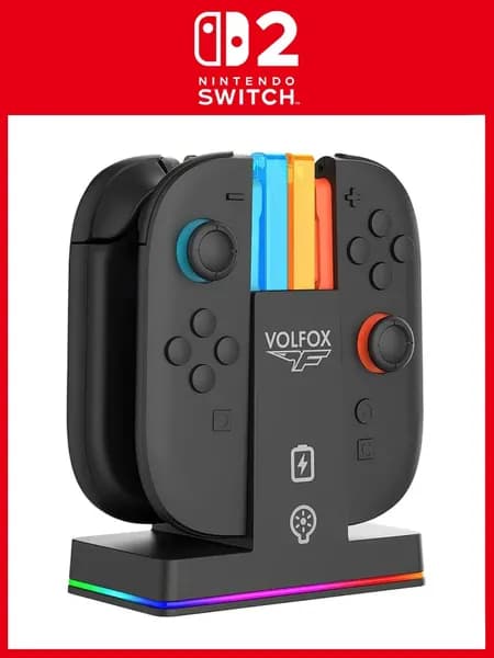 Зарядная станция VOLFOX для контроллеров Joy-Con 2 от Nintendo Switch 2 (TNS-204)