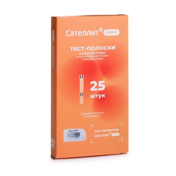 Сателлит плюс ПКГЭ-02. 4, тест-полоски, 25 шт.