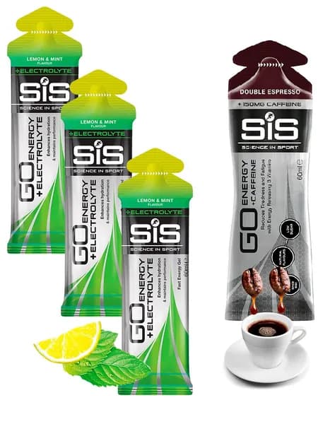 Гель питьевой SCIENCE IN SPORT (SiS) GO Energy MIX-31 4 x 60 мл, Лимон-Мята, Двойной эспрессо