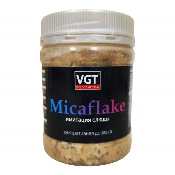 Добавка декоративная с имитацией слюды VGT Micaflake (90гр) серебристо-белый 2000 мкм