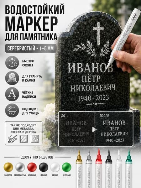 Маркер Лаковый, толщина: 2.5 мм, 1 шт.для граффити, для декорирования