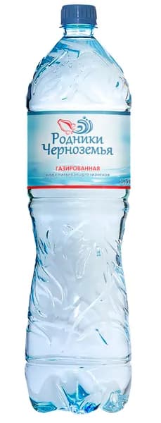 Вода "Родники Черноземья" ПЭТ газированная питьевая 1,5 л, 6шт